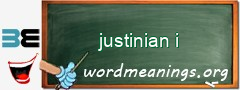 WordMeaning blackboard for justinian i